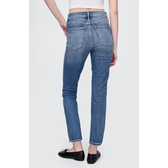 GAP High Rise Vintage Slim Medium Indigo Cotton Womens Denim Blue Jeans Sz 6 - Picture 3 of 16